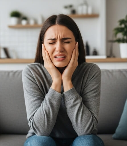 Women image in tooth pain - Emergency dentist Blackpool